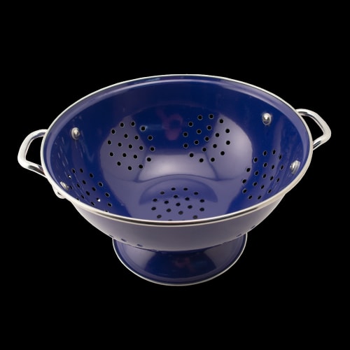 Indigo Colander, Enamel and Stainless Steel